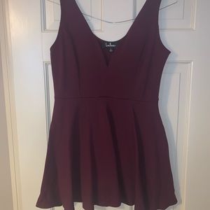 Burgundy.Short underneath. All 1 piece. Fits 8/10